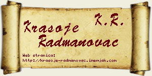 Krasoje Radmanovac vizit kartica
